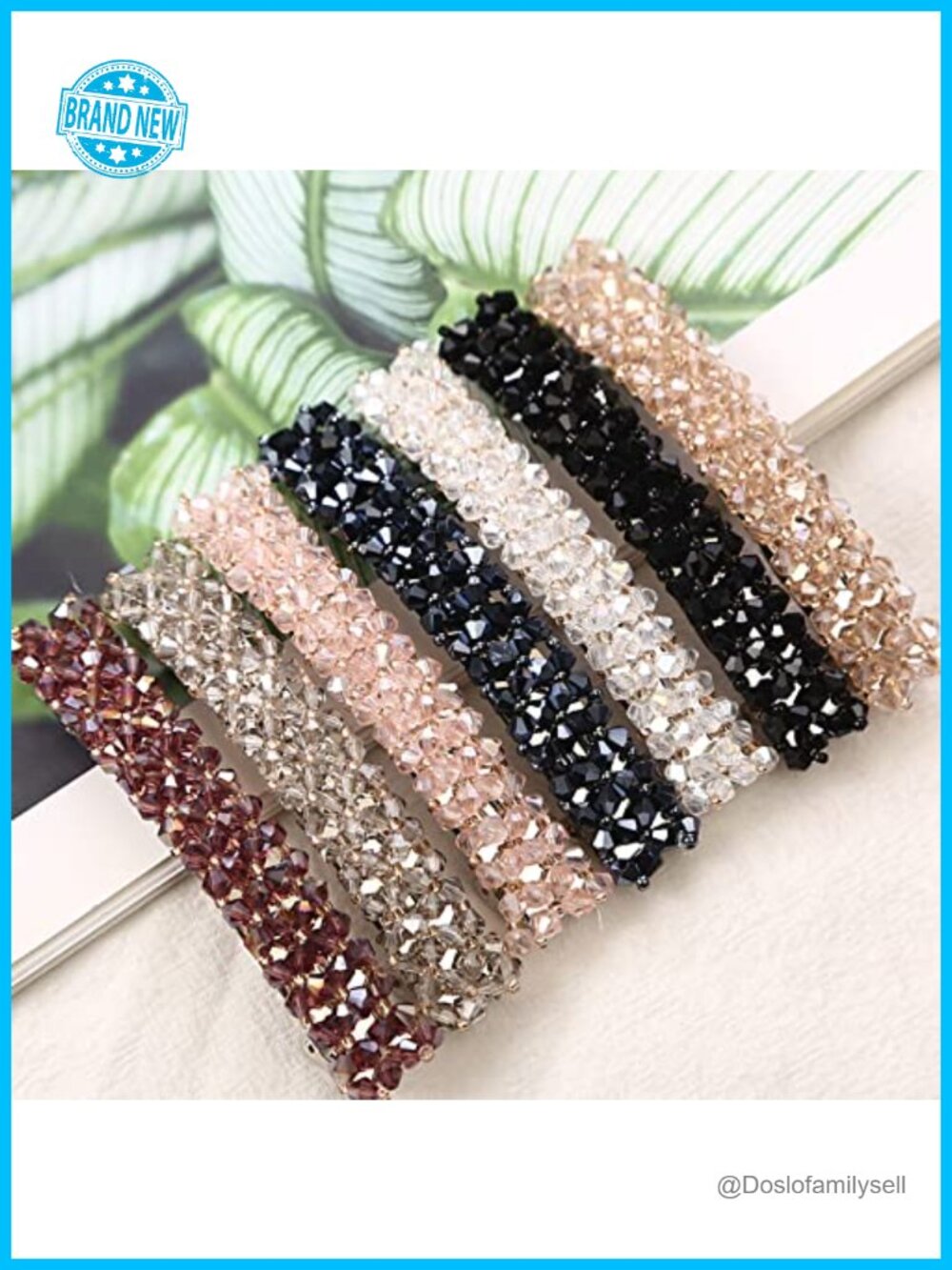 Rhinestone Faux Crystal Flower Hair Clips Barrettes for Women Girls French Style